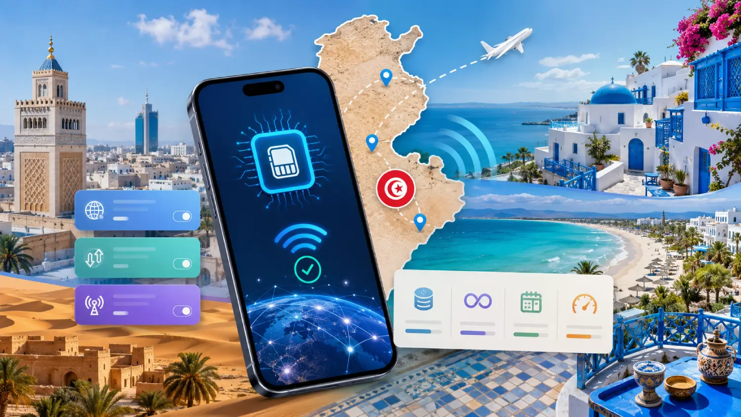 أفضل eSIM لتونس: الخطط والأسعار والتغطية ودليل الإنترنت للسفر