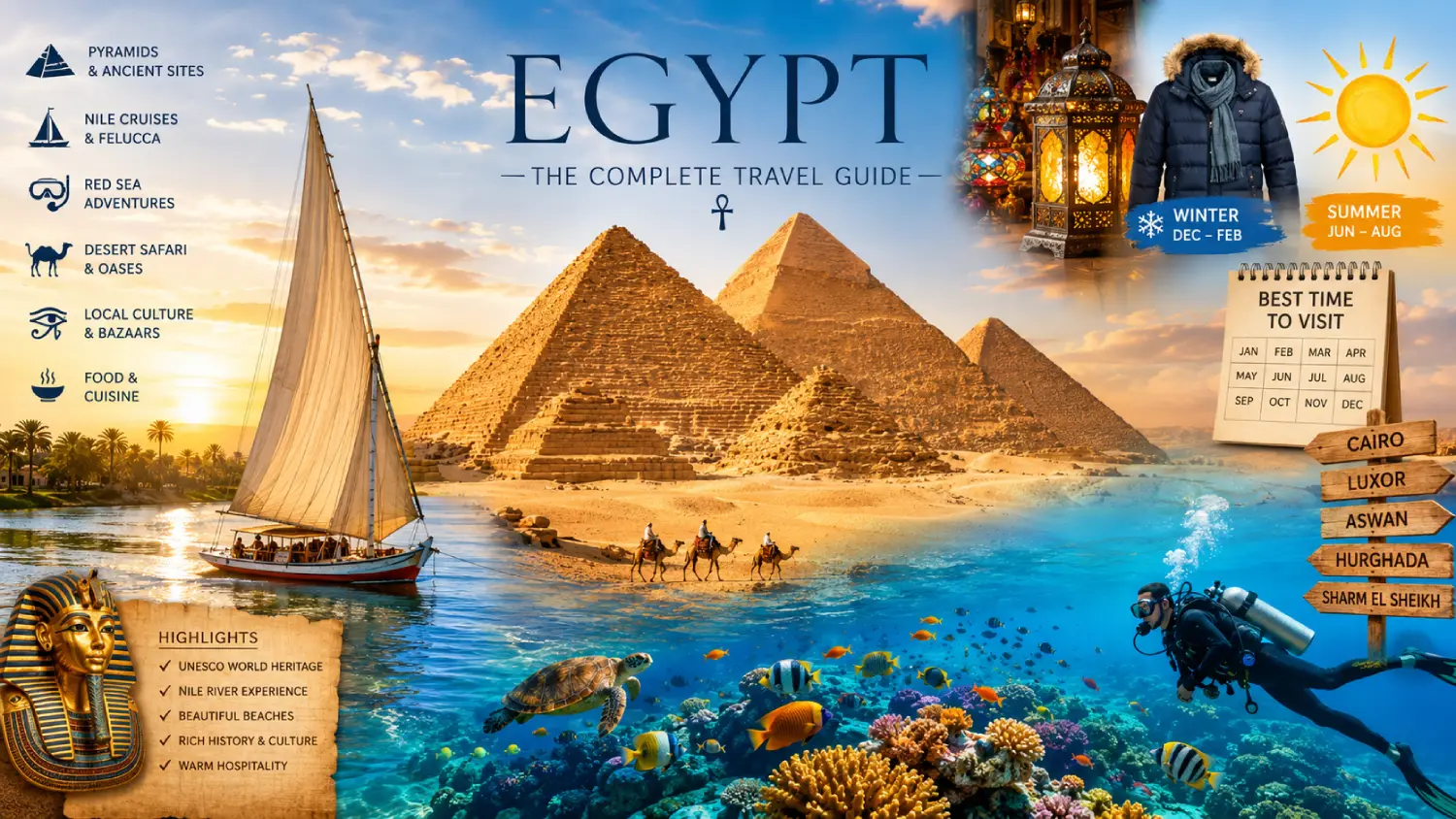 Beste Reisezeit für Ägypten: Wetter, Regionen & Jahreszeiten
