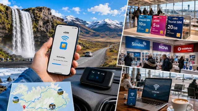 Sådan får du internet på Island (2026): SIM-kort, eSIM, lomme-WiFi og gratis WiFi