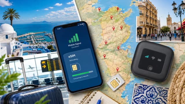 Cómo obtener Internet en Túnez (2026): SIM del aeropuerto, SIM local, eSIM, WiFi de bolsillo y WiFi público