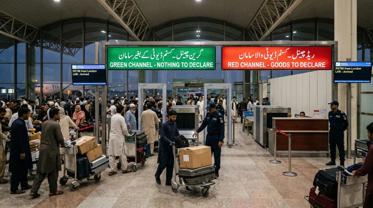 Reglas de Aduanas del Aeropuerto de Pakistán 2026: Límites de Alcohol, DIRBS y Efectivo