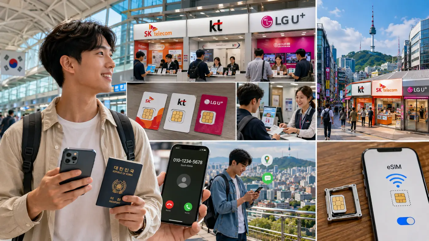 韩国游客SIM卡（2026）：SKT、KT和LG U+价格