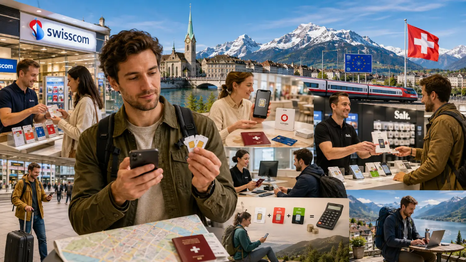 Karta SIM do Szwajcarii dla turystów (2026): porównanie Swisscom, Sunrise i Salt