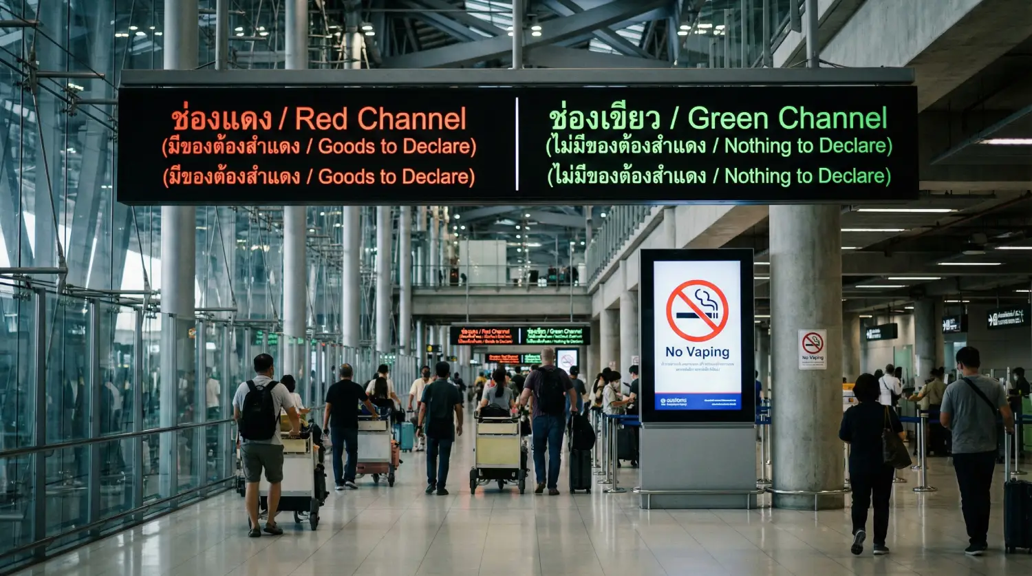 태국 공항 세관 규칙 2026: 알코올, 담배 및 전자담배 금지