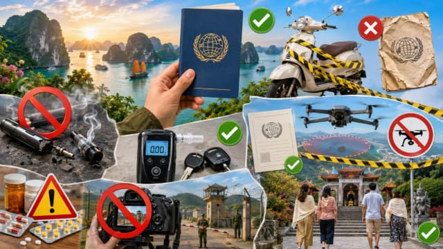 Vietnams turistforbud og love (2026): Ting du ikke må gøre og ulovlige genstande