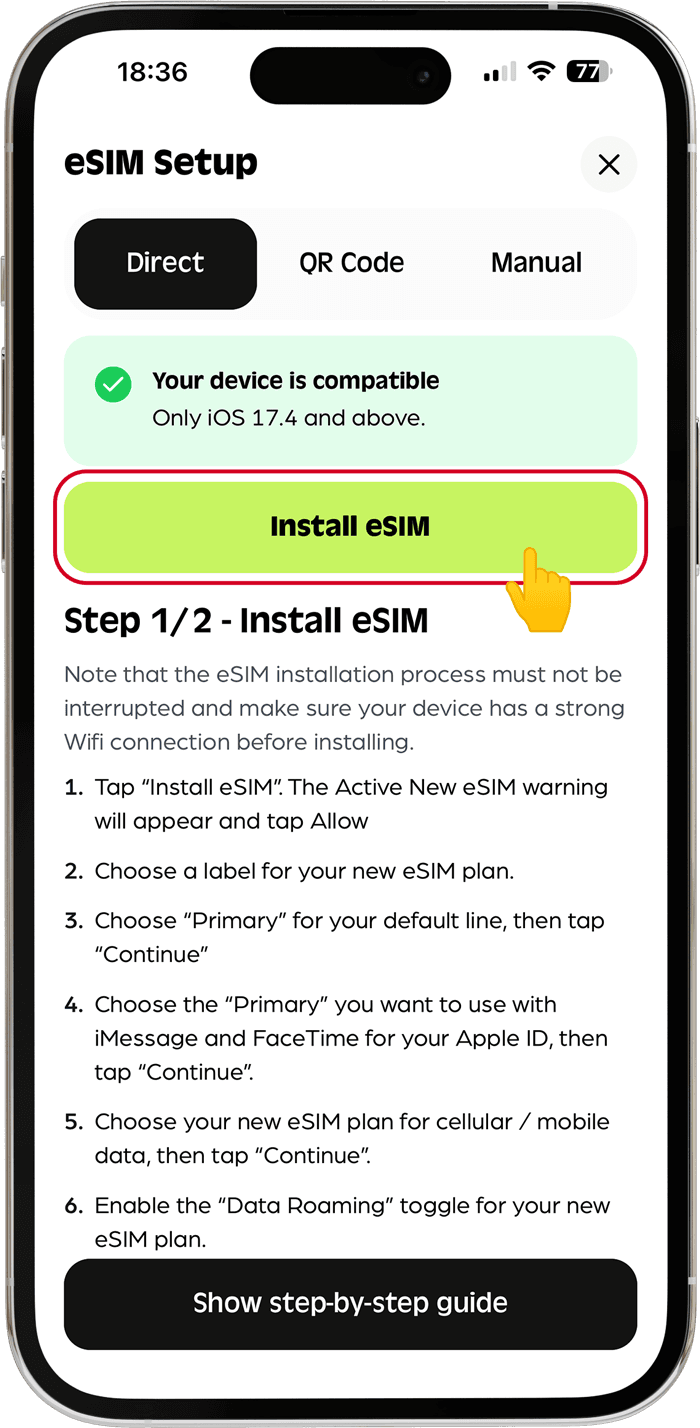 Instalar eSIM