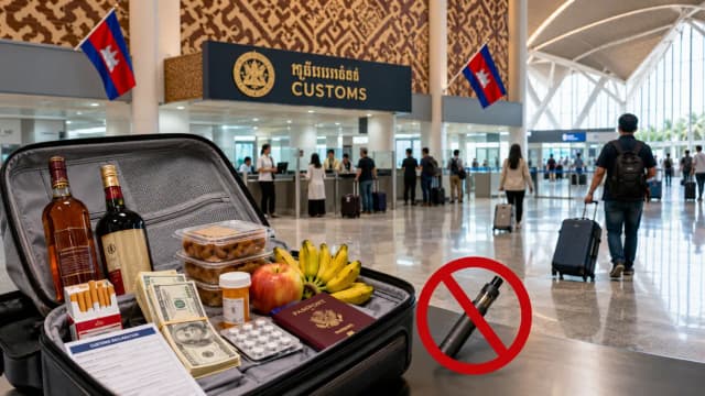 Kambodschas Zollbestimmungen am Flughafen (2026): Vapes, Alkohol, Bargeld- und Zigarettenlimits