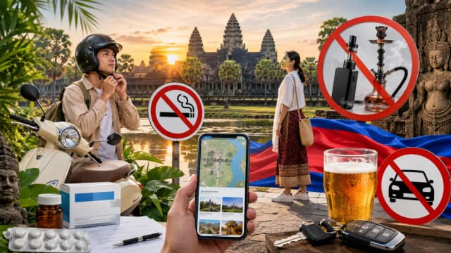 Kambodscha: Touristenverbote und Gesetze (2026): Vapes, Rollerregeln, Rauchen & Angkor