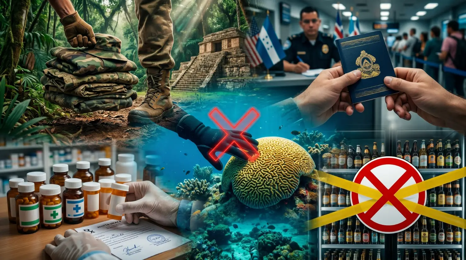 Prohibiciones y leyes turísticas en Honduras: cosas que no hacer y artículos ilegales