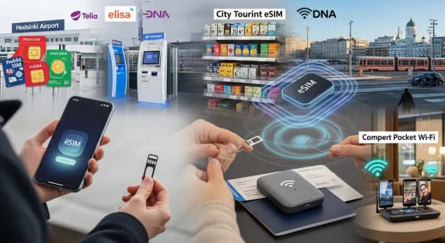 Kuidas saada internetti Soomes (2026): lennujaama ja kohaliku turisti SIM-kaart, eSIM, tasku-WiFi