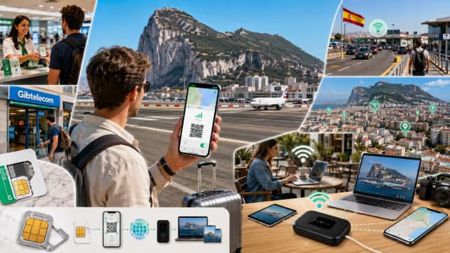 Cómo obtener Internet en Gibraltar (2026): tarjeta SIM, eSIM y WiFi