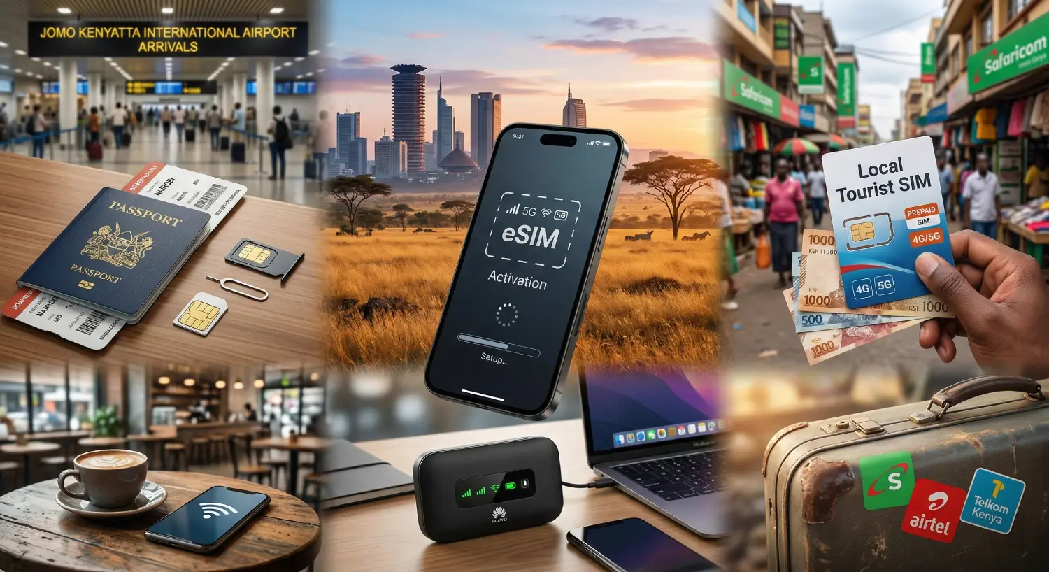 Cómo obtener Internet en Kenia (2026): SIM de aeropuerto, SIM local para turistas, eSIM, Pocket WiFi y WiFi
