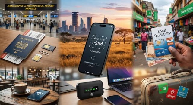Cómo obtener Internet en Kenia (2026): SIM de aeropuerto, SIM local para turistas, eSIM, Pocket WiFi y WiFi