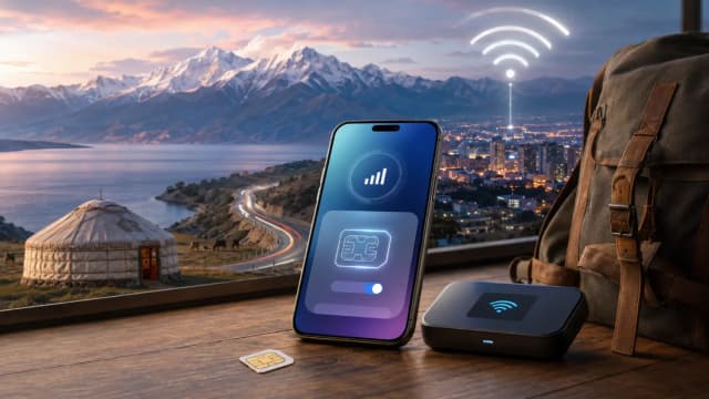Kırgızstanda İnternet Necə Alınır (2026): Hava Limanı SIM, Yerli SIM, eSIM, Cib WiFi və İctimai WiFi