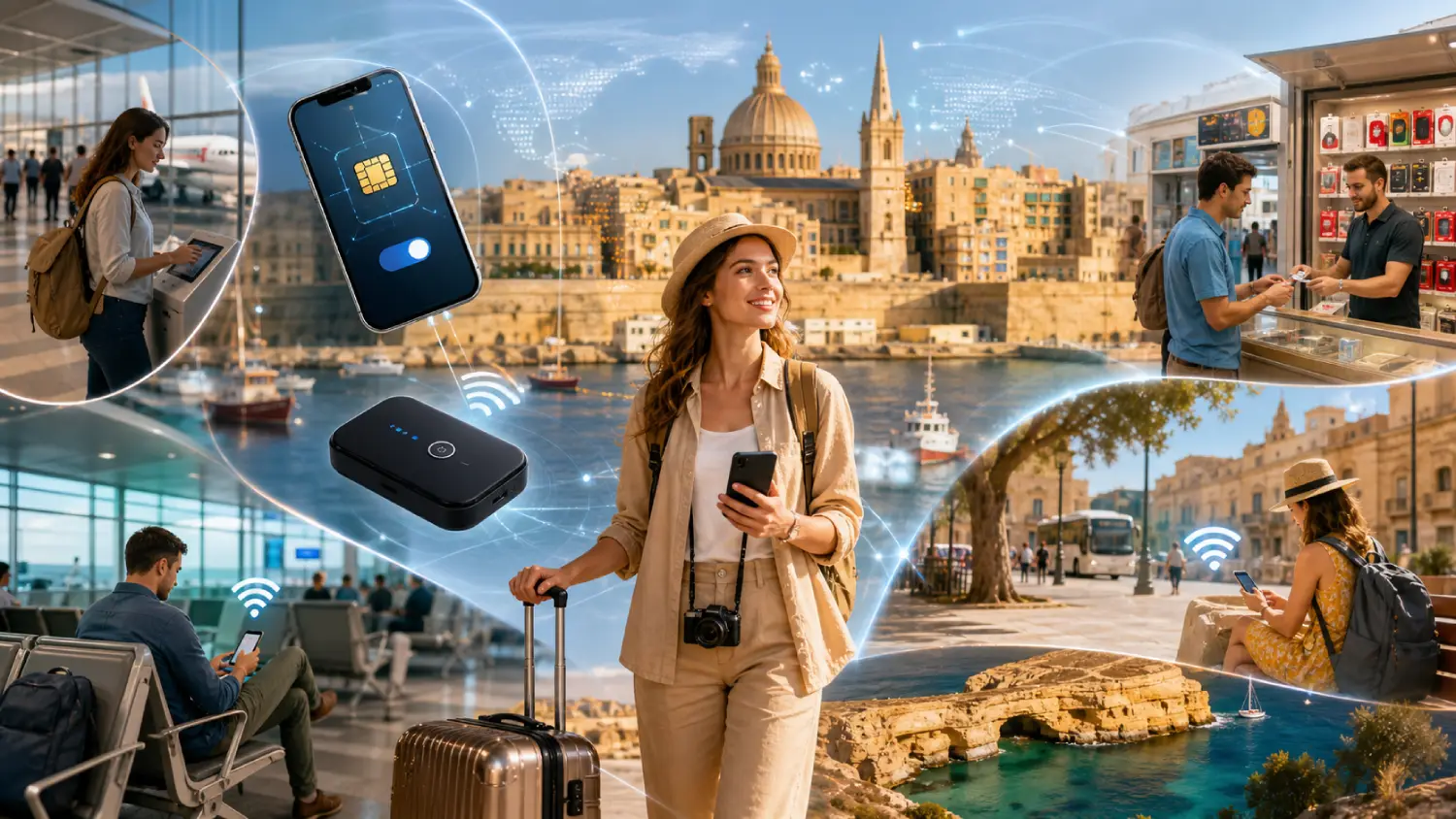Cum să obții internet în Malta (2026): Carduri SIM, eSIM, hotspot-uri și WiFi gratuit