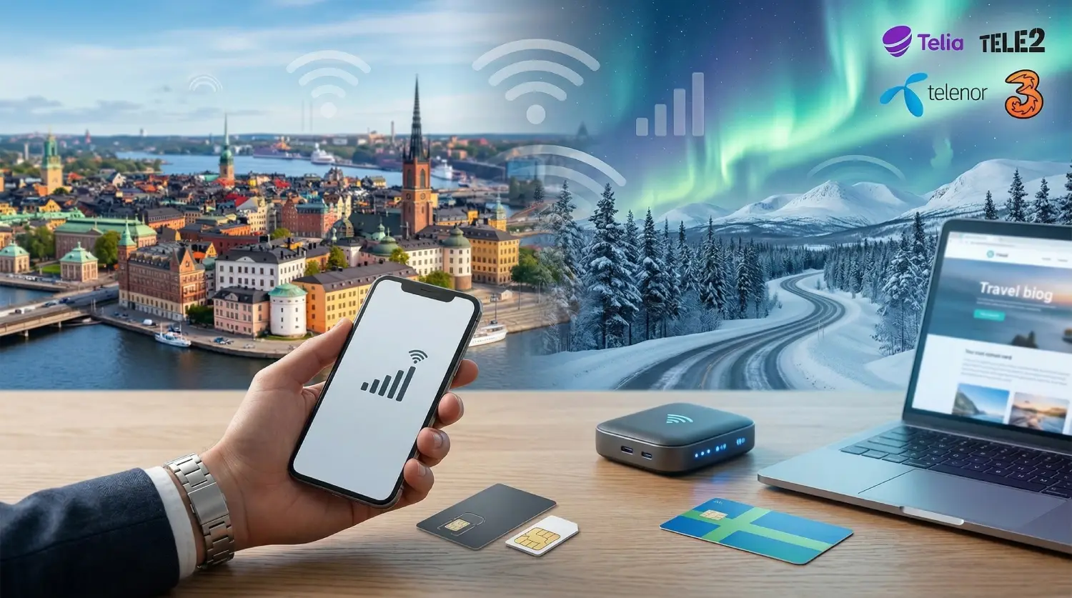 Cómo obtener Internet en Suecia (2026): SIM de aeropuerto, SIM turística local, eSIM, Pocket WiFi y WiFi gratuito