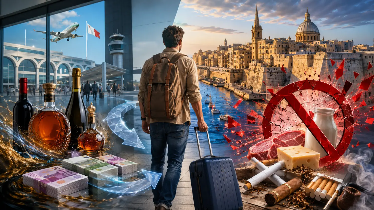 Regulile Vămii Aeroportului Malta 2026: Alcool, Tigări, Numerar