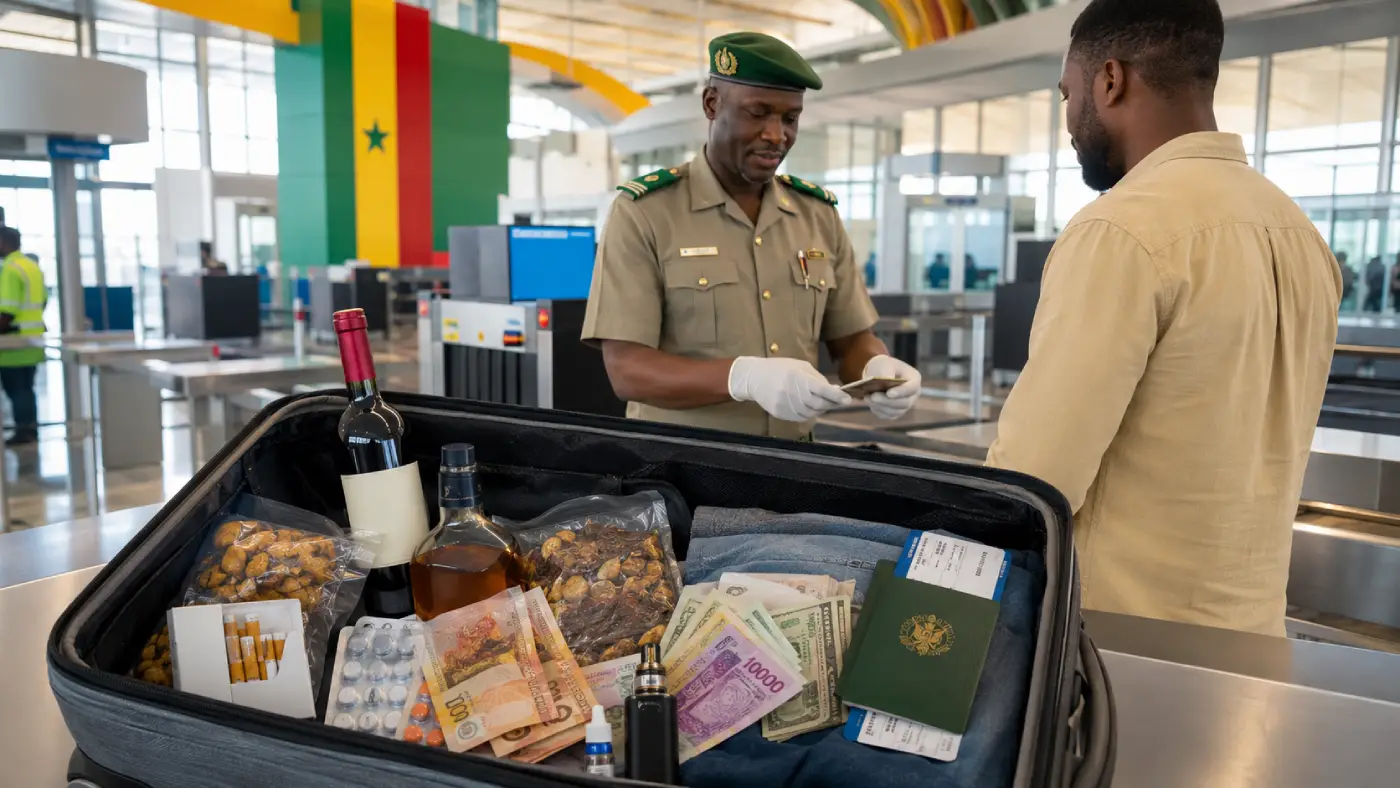 Normas de aduana del aeropuerto de Senegal (2026): alcohol, efectivo, vapeadores y tabaco