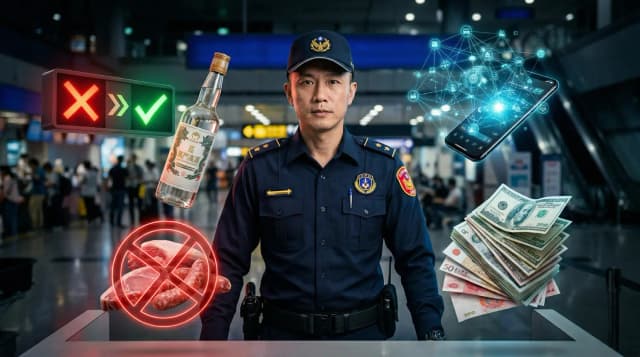 กฎศุลกากรสนามบินไต้หวัน (2026): โทษสำหรับแอลกอฮอล์, บุหรี่, เนื้อสัตว์ และการสูบไอ